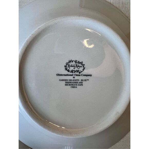 VTG Kimberly Hodges Garden Delights Blue Bowl Set of 3 Artichoke/Leek/Cucumber - Picture 8 of 10